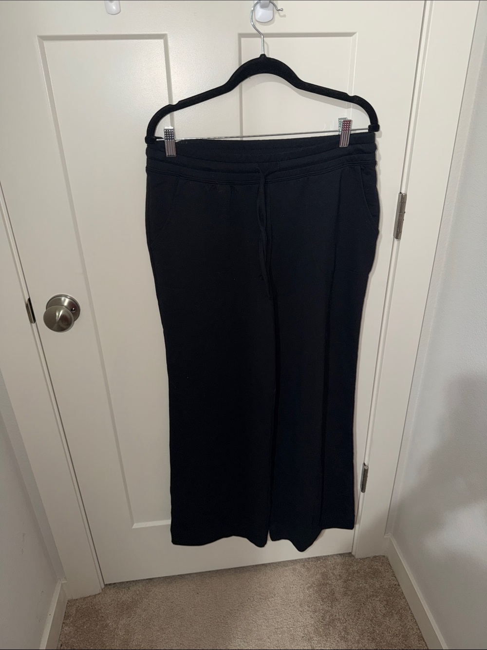 D&Co Active Black Elastic Waist Wide Leg Pants